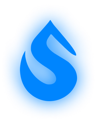 Goutte Soulbot bleue avec halo lumineux