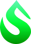 Goutte Soulbot verte sur fond transparent