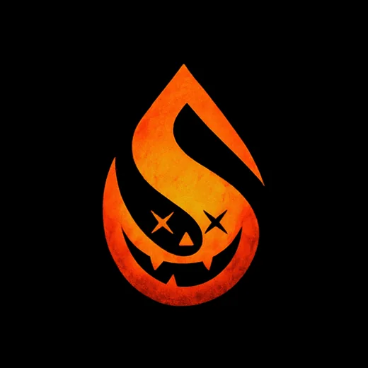 Goutte Soulbot citrouille orange sur fond noir