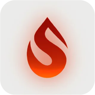 Goutte Soulbot rouge sur fond blanc