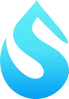 Goutte Soulbot bleue sur fond transparent