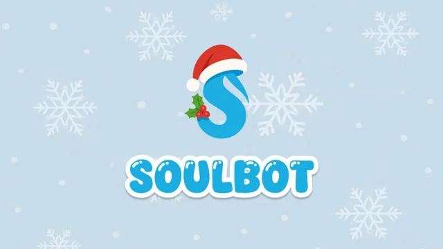 Goutte Soulbot avec bonnet et nom Soulbot sur fond de flocons