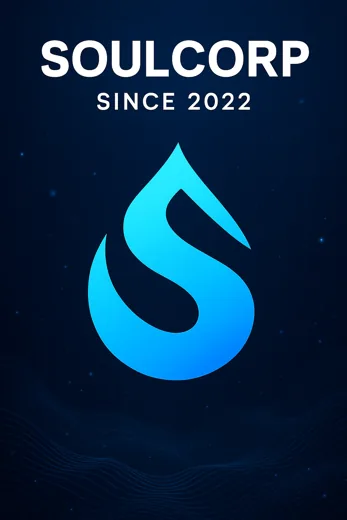 Affiche Soulcorp Since 2022 avec la goutte bleue